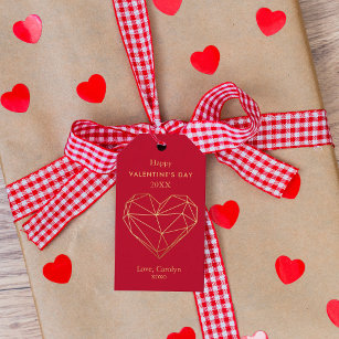 Etiquetas Para Regalos El día de San Valentín del corazón geométrico del 