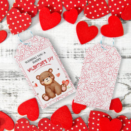 Etiquetas Para Regalos El día de San Valentín del oso acuarela
