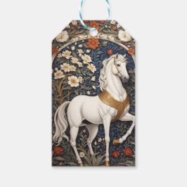 Etiquetas Para Regalos El elegante William Morris inspiró el caballo blan