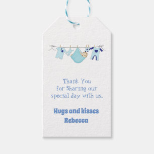 Etiquetas Para Regalos El ilustracion lindo del bebé azul le agradece la