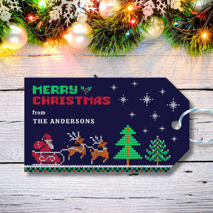 Etiquetas Para Regalos El invierno de punto con la Navidad de Santa María