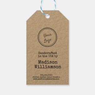 Etiquetas Para Regalos El logotipo "Rustic Handmade in USA"