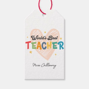 Etiquetas Para Regalos El mejor profesor del mundo personalizado