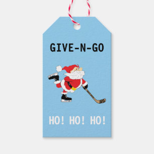 Etiquetas Para Regalos ¡El navidad patinador de Santa del hockey da N va