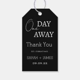 Etiquetas Para Regalos El negro moderno a un día de distancia Boda gracia