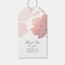 Etiquetas Para Regalos El oro Rosa deja la boda de otoño blanca