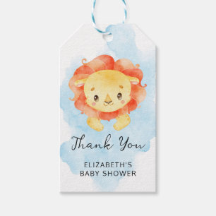 Etiquetas Para Regalos El pequeño león es un niño acuarela azul