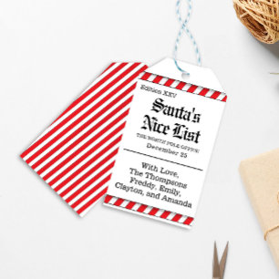 Etiquetas Para Regalos El Personalizado de la lista de Navidades de Santa