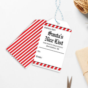 Etiquetas Para Regalos El Personalizado de la lista de Navidades de Santa