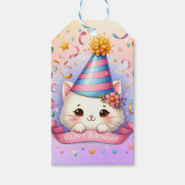 Etiquetas Para Regalos El Personalizado lindo Kawaii Kitty Cat Feliz cump