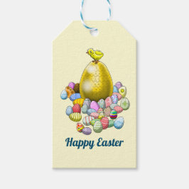 Etiquetas Para Regalos El pollito de Pascua y el huevo de Pascua dorado