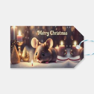 Etiquetas Para Regalos El ratón lindo celebra al personalizado de Navidad