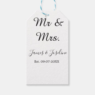 Etiquetas Para Regalos El Sr. y la Sra. añaden el nombre. Boda de año de 