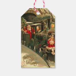 Etiquetas Para Regalos El tren de Navidades Vintage Santa Claus