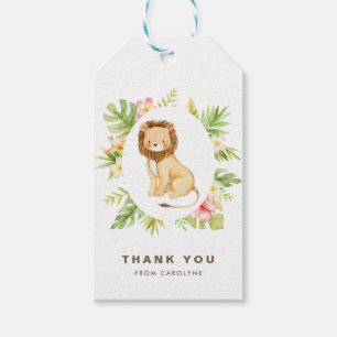 Etiquetas Para Regalos El verano tropical del león de la acuarela le