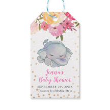 Elefante Dormido Baby Shower Floral Gracias