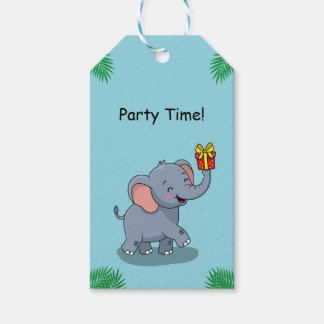 Etiquetas Para Regalos Elefante Lindo Llevando Regalo