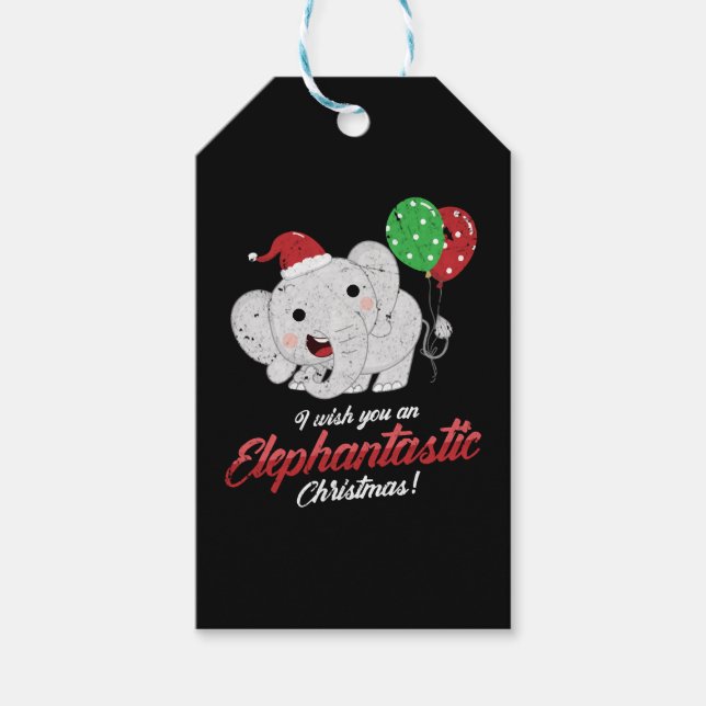 Etiquetas Para Regalos Elefante navidad (Anverso)