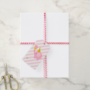 Etiquetas Para Regalos Elefante rosado