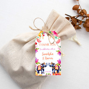 Etiquetas Para Regalos elefantes bodas indios cerizan flores gracias