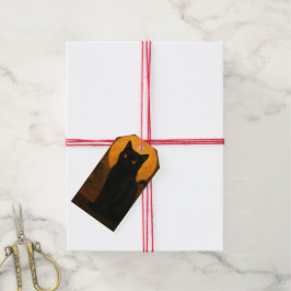 Etiquetas Para Regalos Elegancia Espeluznante Halloween Gato Negro Luna d