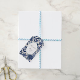 Etiquetas Para Regalos Elegancia porcelana: Boda Floral Azul