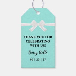 Etiquetas Para Regalos Elegant Baby & Co Black Teal Baby Shower