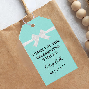 Etiquetas Para Regalos Elegant Baby & Co Fiesta de Bebé Negro Teal