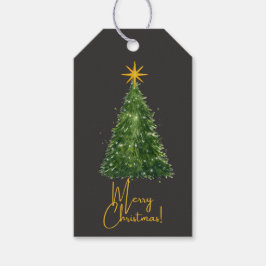Etiquetas Para Regalos Elegant Black Christmas Tree Gift Tag 