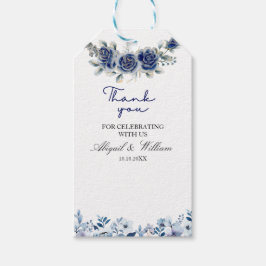 Etiquetas Para Regalos Elegant Blue Floral Botanical Wedding Gift Tags