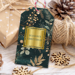Etiquetas Para Regalos Elegant Botanical Christmas Corporate Business