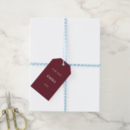 Etiquetas Para Regalos Elegant Burgundy Personalized Christmas Gift Tags