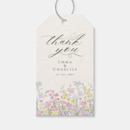 Etiquetas Para Regalos Elegant Calligraphy Boho Wildflowers Wedding