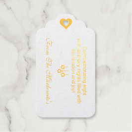 Etiquetas Para Regalos Elegant Egg Shell White Hanukkah Gold