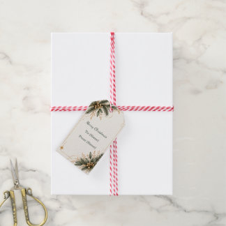 Etiquetas Para Regalos Elegant Evergreen Gold Merry Christmas Gift Tags