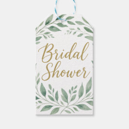 Etiquetas Para Regalos Elegant Greenery Watercolor Boho Bridal Shower