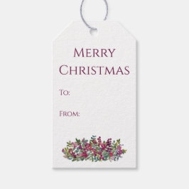 Etiquetas Para Regalos Elegant Merry Christmas Gift Tag in Watercolor