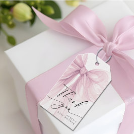 Etiquetas Para Regalos Elegant Pink Bow Baby Shower Thank You