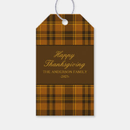 Etiquetas Para Regalos Elegant Plaid Thanksgiving Classic Vintage Custom 