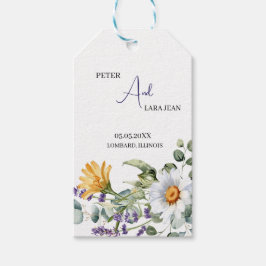 Etiquetas Para Regalos Elegant Purple Yellow Wildflower Wedding