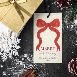 Etiquetas Para Regalos Elegant Red Bow Christmas Party - 