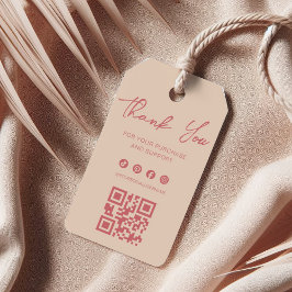 Etiquetas Para Regalos Elegant Rose & Ivory Thank You Label Hang Tag