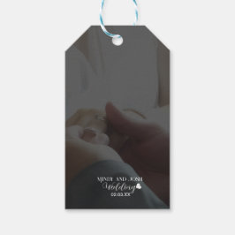 Etiquetas Para Regalos Elegant Script Heart Photo 