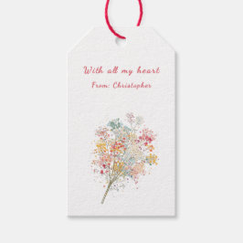 Etiquetas Para Regalos Elegant Watercolor Wildflower Wedding Favor