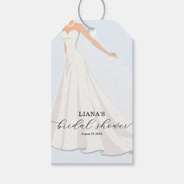 Etiquetas Para Regalos Elegant Wedding Dress Bridal Shower Blue Favor