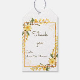 Etiquetas Para Regalos Elegant Yellow Watercolor Floral Bridal Shower