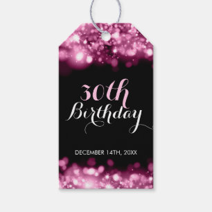 Etiquetas Para Regalos Elegante 30° cumpleaños luces de espuma rosada