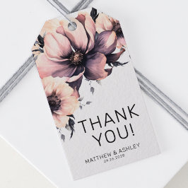 Etiquetas Para Regalos Elegante acuarela Boho Boda floral rosa