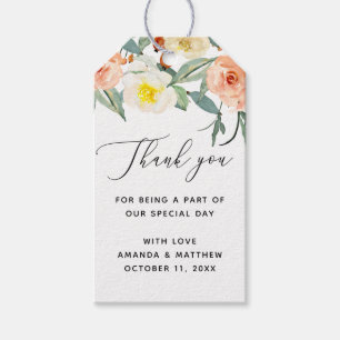 Etiquetas Para Regalos Elegante acuarela de jardín floral de boda agradec