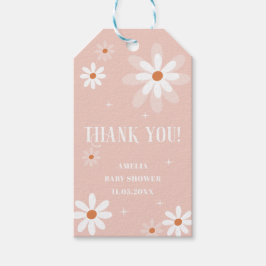 Etiquetas Para Regalos Elegante acuarela de margarita bebé en baño de san